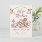 Oude western cowboy eerste rodeo uitnodiging (Staand voorkant)
