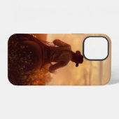 Oude western cowboy portret iPhone hoesje (Achterkant horizontaal)