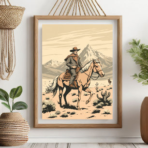 Oude western cowboy poster