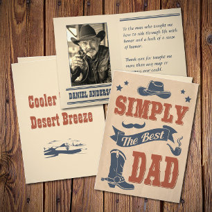 Oude western cowboy typografie Vaderdag Kaart