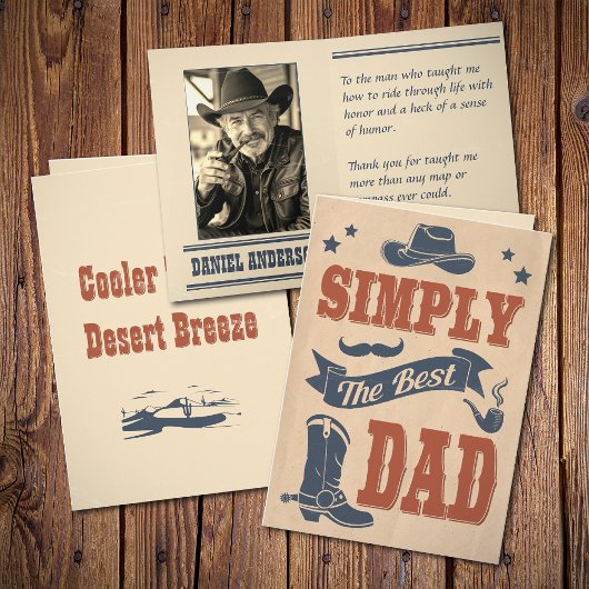 Oude western cowboy typografie Vaderdag Kaart