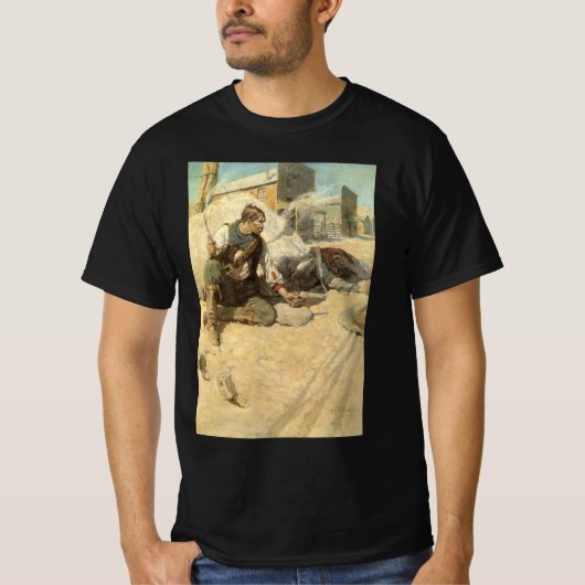 Oude western-cowboys, Hopalong door NC Wyeth T-shirt (Voorkant)
