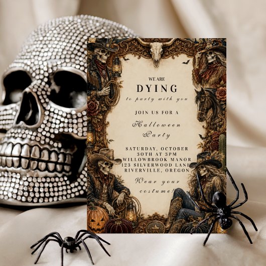 Oude western Halloween-feest Kaart