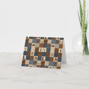 Oude Western Patchwork Dekbedovertrek Patroon Bedankkaart
