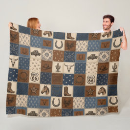 Oude Western Patchwork Dekbedpatroon Fleece Deken