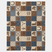 Oude Western Patchwork Dekbedpatroon Fleece Deken (Voorkant)