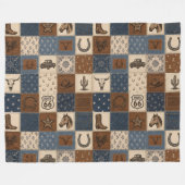 Oude Western Patchwork Dekbedpatroon Fleece Deken (Voorkant (Horizontaal))