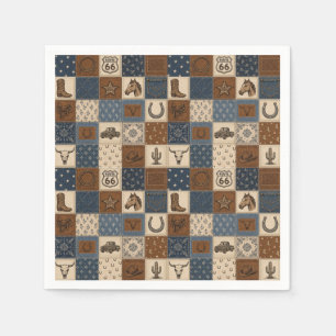 Oude Western Patchwork Dekbedpatroon Servet