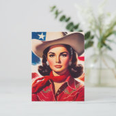 Oude western pin-up briefkaart (Staand voorkant)