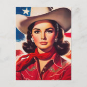 Oude western pin-up briefkaart (Voorkant)