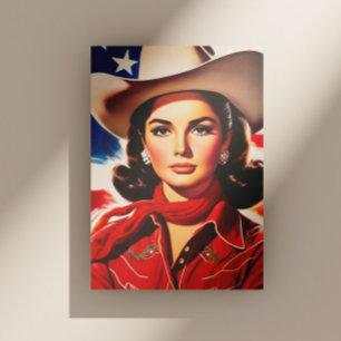 Oude western pin-up briefkaart