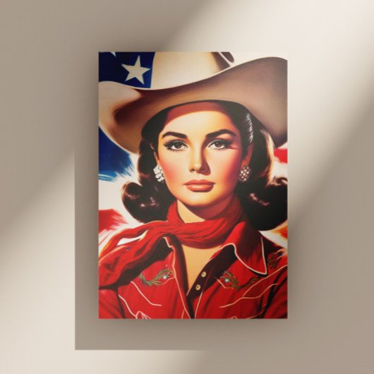 Oude western pin-up briefkaart