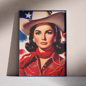 Oude western pin-up poster