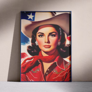 Oude western pin-up poster