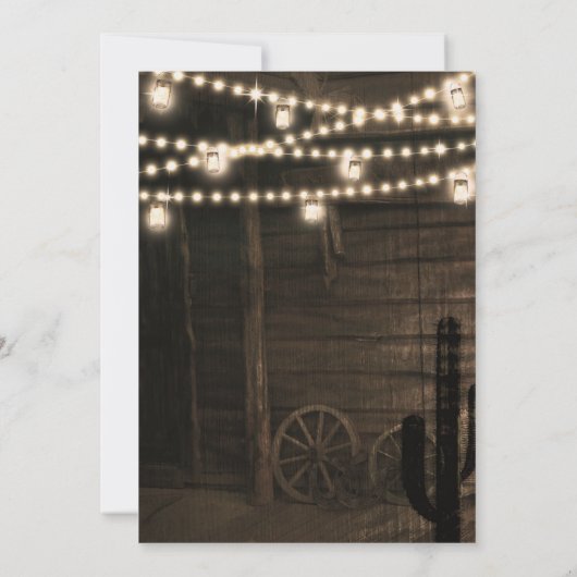 Oude western saloon rustieke trouw engagement kaart (Achterkant)