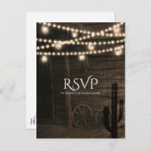 Oude western saloon rustieke trouw-RSVP Uitnodiging Briefkaart (Voorkant / Achterkant)