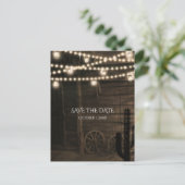 Oude Western Saloon Rustieke Trouwdag Save The Dat Aankondigingskaart (Staand voorkant)