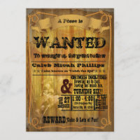 Oude Western WANTED Poster Feest Uitnodiging