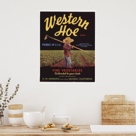  oude Westerne homepage-etiketten Poster (Keuken)