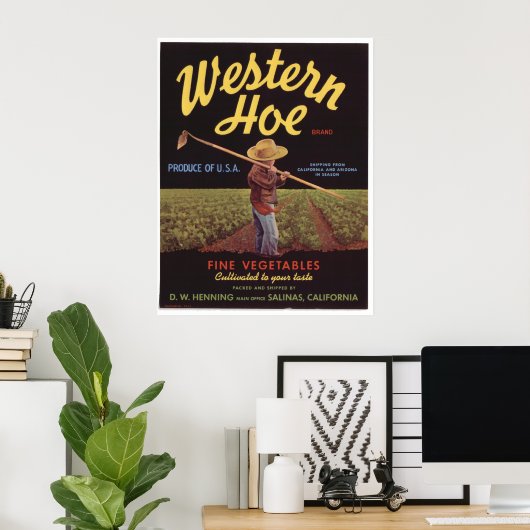  oude Westerne homepage-etiketten Poster (Thuiskantoor)