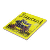 Oude Westerne postkoets in de woestijn Tegeltje (Zijkant)