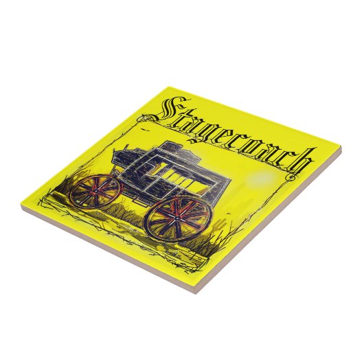 Oude Westerne postkoets in de woestijn Tegeltje (Zijkant)