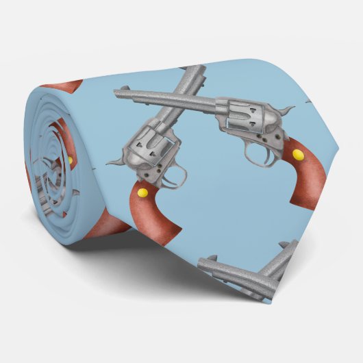 Oude westerne Revolvers Realistische Illustratie Stropdas (Opgerold)