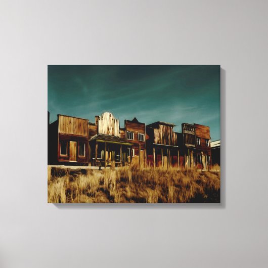 Oude Westerne spookstad. Canvas Afdruk (Voorkant)