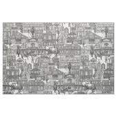 Oude westerne stad zwart wit stof (Fat Quarter)