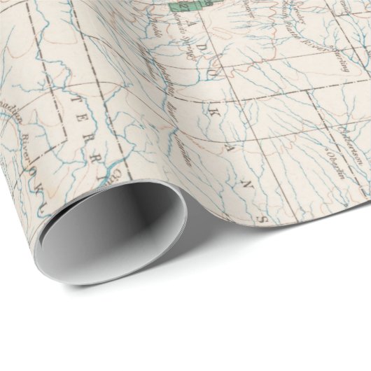 Oude Westerne US National Forests and Parks Map (1 Cadeaupapier (Rol Hoek)