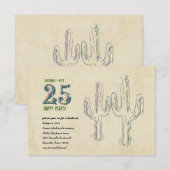 Oude Westerse Cactus Huwelijksjubileum Kaart (Voorkant / Achterkant)