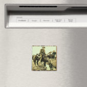 Oude Westerse Cowboy Die Over Het Pad Rijdt Magneet (Insitu (Vaatwasser))