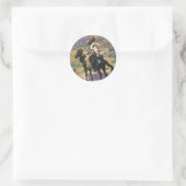 Oude Westerse, Een Indiaanse Trapper van Remington Ronde Sticker (Tas)