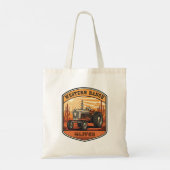 Oude Westerse Ranch Tractor Woestijn Zonsondergang Tote Bag (Achterkant)