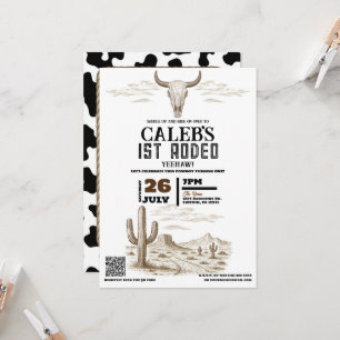 Oude Westerse Wilde Westen 1e Rodeo Verjaardagsfee Kaart