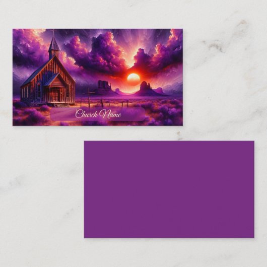 Oude Westkerk in de woestijn bij zonsondergang Visitekaartje (Voorkant / Achterkant)