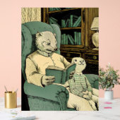 Oude wezel die een boek voorleest aan een jonge we acryl bord (Huwelijk)