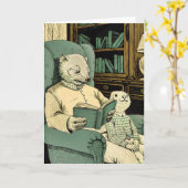 Oude wezel die een boek voorleest aan een jonge we kaart (Gele Bloem)