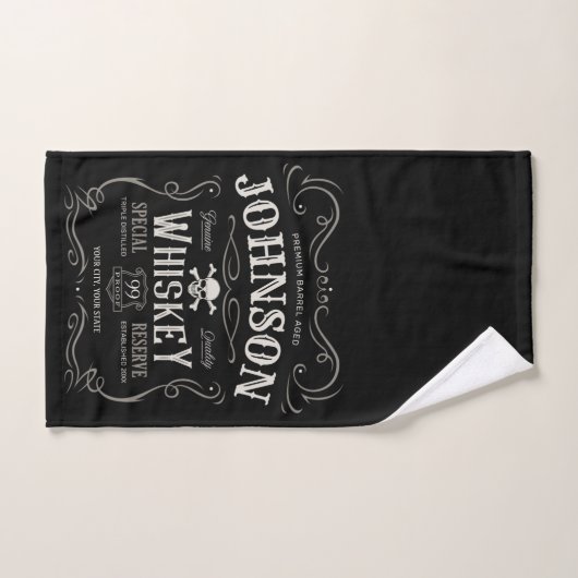 Oude Whiskey-label Aangepaste  liquor Bar Bad Handdoek (Handdoek)