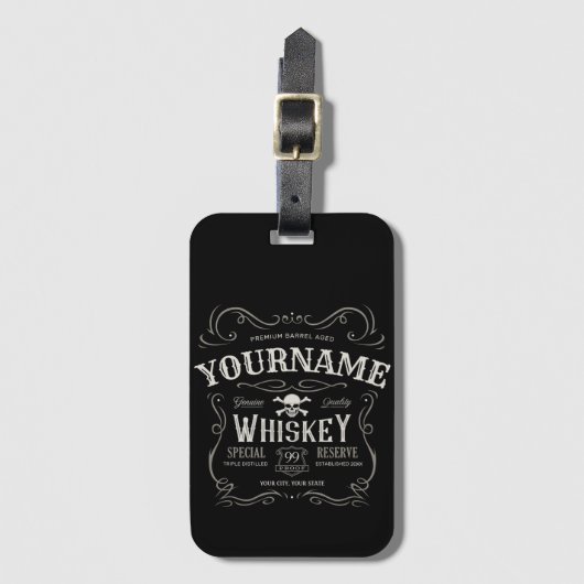 Oude Whiskey-label Aangepaste  liquor Bar Bagagelabel (Voorkant (verticaal))