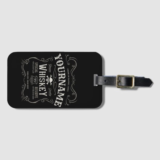 Oude Whiskey-label Aangepaste  liquor Bar Bagagelabel (Voorkant (horizontaal))