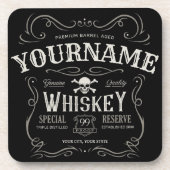 Oude Whiskey-label Aangepaste  liquor Bar Bier Onderzetter (Voorkant)