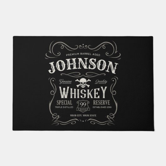 Oude Whiskey-label Aangepaste  liquor Bar Deurmat (Voorkant)