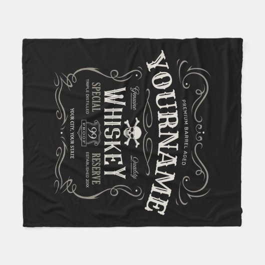 Oude Whiskey-label Aangepaste liquor Bar Fleece Deken (Voorkant (Horizontaal))