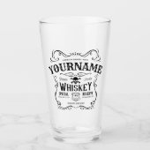 Oude Whiskey-label Aangepaste  liquor Bar Glas (Voorkant)