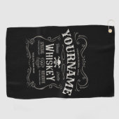 Oude Whiskey-label Aangepaste liquor Bar Golfhanddoek (Horizontaal)