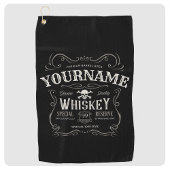 Oude Whiskey-label Aangepaste liquor Bar Golfhanddoek