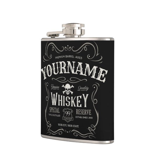 Oude Whiskey-label Aangepaste  liquor Bar Heupfles (Links)