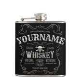 Oude Whiskey-label Aangepaste  liquor Bar Heupfles (Voorkant)