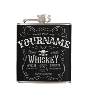 Oude Whiskey-label Aangepaste  liquor Bar Heupfles